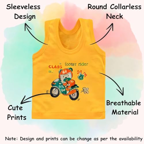 TIXY Boy's/Kids Innerwear Cotton Regular Fit Vest (Multicolor/White) - Image 5