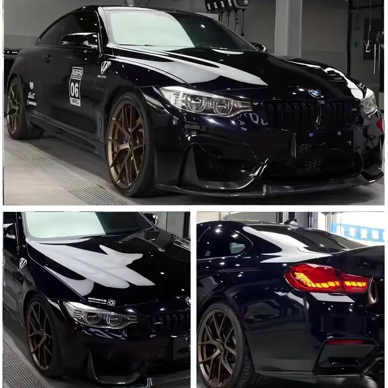 HAPPYMATES Self Adhesive Vinyl Wrap Glitter Automotive Vinyl Wraps Car Bike Body Film Motorcycle Decal Sticker for Vehicle Waterproof Stickers Solid Wrap (30Cm X 24Inch, Black Gliiter Vinyl) - Image 3