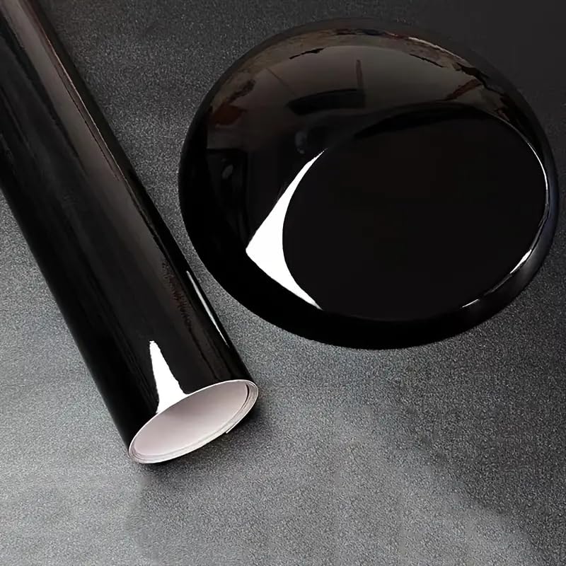 HAPPYMATES Self Adhesive Vinyl Wrap Glitter Automotive Vinyl Wraps Car Bike Body Film Motorcycle Decal Sticker for Vehicle Waterproof Stickers Solid Wrap (30Cm X 24Inch, Black Gliiter Vinyl) - Image 1