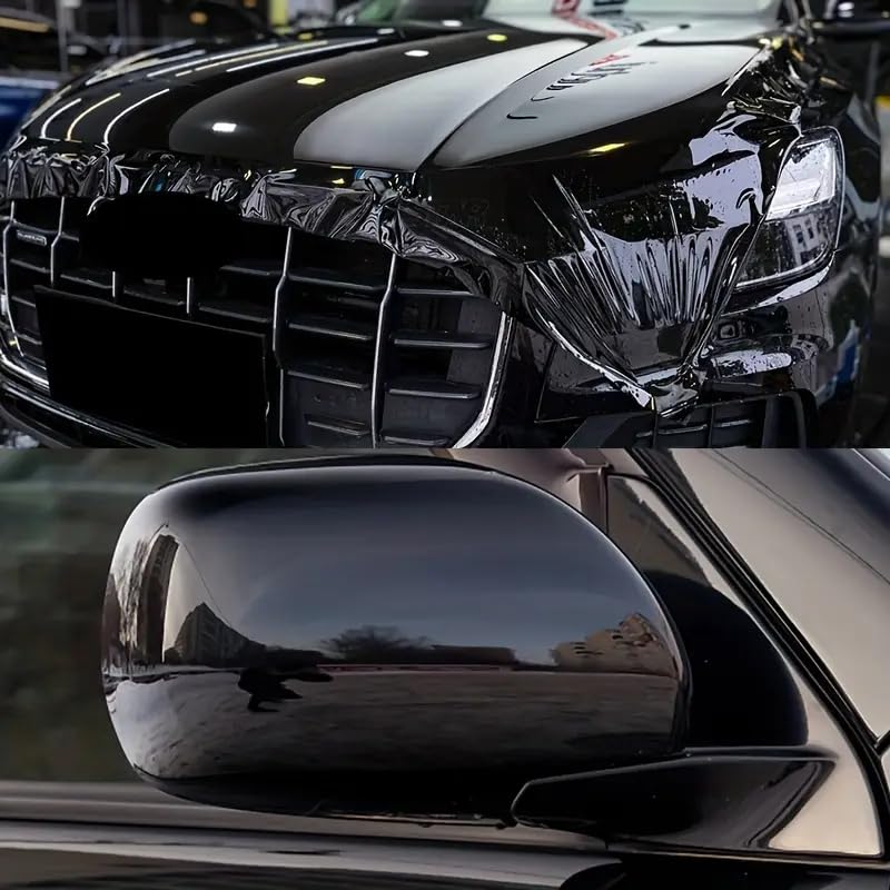 HAPPYMATES Self Adhesive Vinyl Wrap Glitter Automotive Vinyl Wraps Car Bike Body Film Motorcycle Decal Sticker for Vehicle Waterproof Stickers Solid Wrap (30Cm X 24Inch, Black Gliiter Vinyl) - Image 4