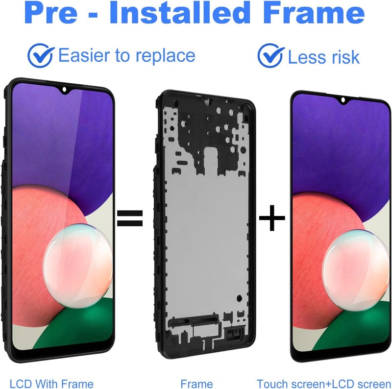 ZOETEC Screen Replacement for Samsung Galaxy A22 5G, LCD Display Touch Screen Digitizer Full Assembly with Frame and Repair Tools Set - Image 3