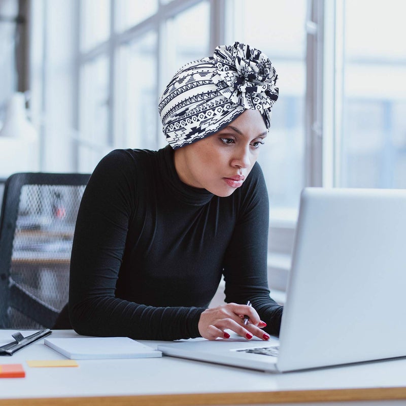 SATINIOR 6 Pieces Women Turbans African Pattern Knot Headwrap Pre-Tied Bonnet for Women Girls, Multicoloured, Medium - Image 5