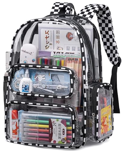 BTOOP Clear Backpack Heavy Duty Transparent Backpack 17 See Through Bookbag for College Work Festival Security with Padded Strap Large Capacity - Image 1