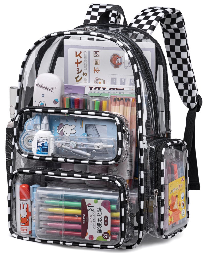 BTOOP Clear Backpack Heavy Duty Transparent Backpack 17 See Through Bookbag for College Work Festival Security with Padded Strap Large Capacity - Image 2