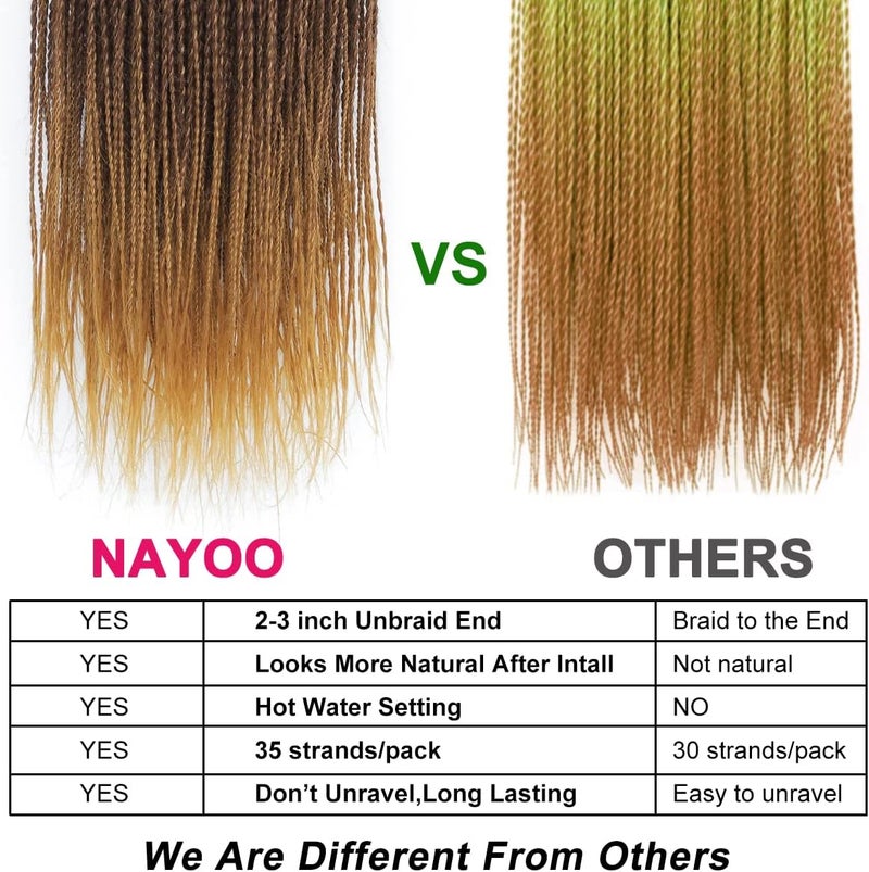 NAYOO Ombre Crochet Hair Senegalese Twist, 34 Inch 8 Packs Small Crochet Hair for Black Women, 35 Strands/Pack Long Braids Crochet Hair, Twist Crochet Hair Hot Water Setting (34 Inch, 1B/30/27) - Image 4