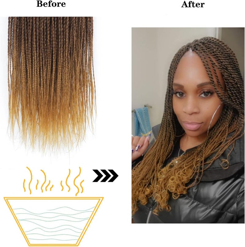 NAYOO Ombre Crochet Hair Senegalese Twist, 34 Inch 8 Packs Small Crochet Hair for Black Women, 35 Strands/Pack Long Braids Crochet Hair, Twist Crochet Hair Hot Water Setting (34 Inch, 1B/30/27) - Image 2