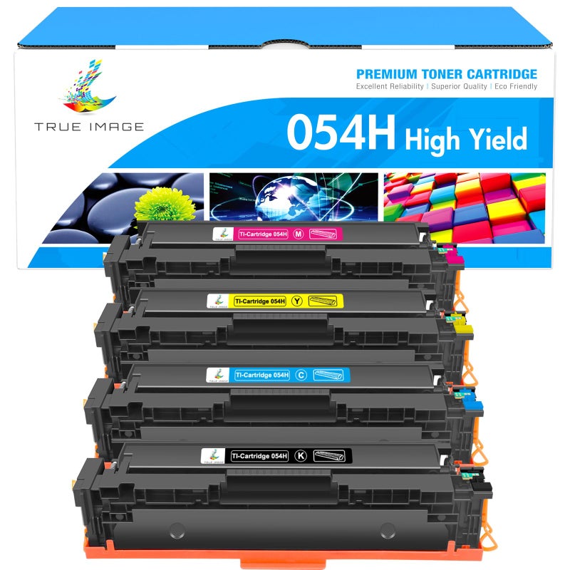 TRUE IMAGE Compatible 054 054H Toner Cartridge Replacement for Canon 054 054H Toner for Canon Color ImageCLASS MF644Cdw MF642Cdw LBP622Cdw MF641Cw Printer Toner (Black Cyan Magenta Yellow, 4-Pack) - Image 1