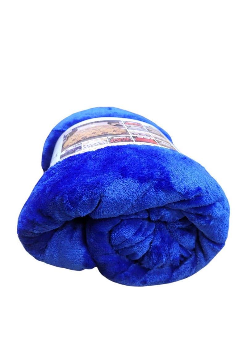 Baltic Linen Fleece Blanket 200X240Cm Soft-Fluffy Blanket-Warm For Sofa And Bed-Easy To Carry-Royal BlueColour  - Image 3
