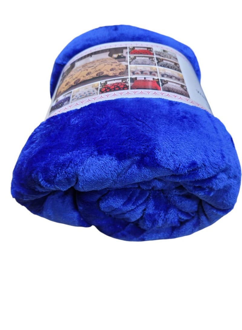 Baltic Linen Fleece Blanket 200X240Cm Soft-Fluffy Blanket-Warm For Sofa And Bed-Easy To Carry-Royal BlueColour  - Image 2