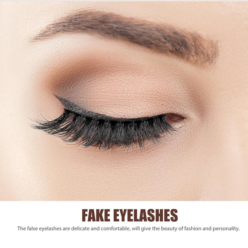 SHOWERORO Self Adhesive False Eyelashes 1 Pair Natural Look Curling Lash Pack for Makeup and Party Eye Accessories - Image 3