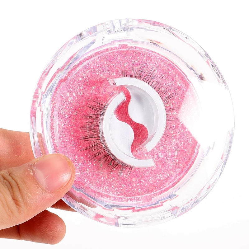 SHOWERORO Self Adhesive False Eyelashes 1 Pair Natural Look Curling Lash Pack for Makeup and Party Eye Accessories - Image 4