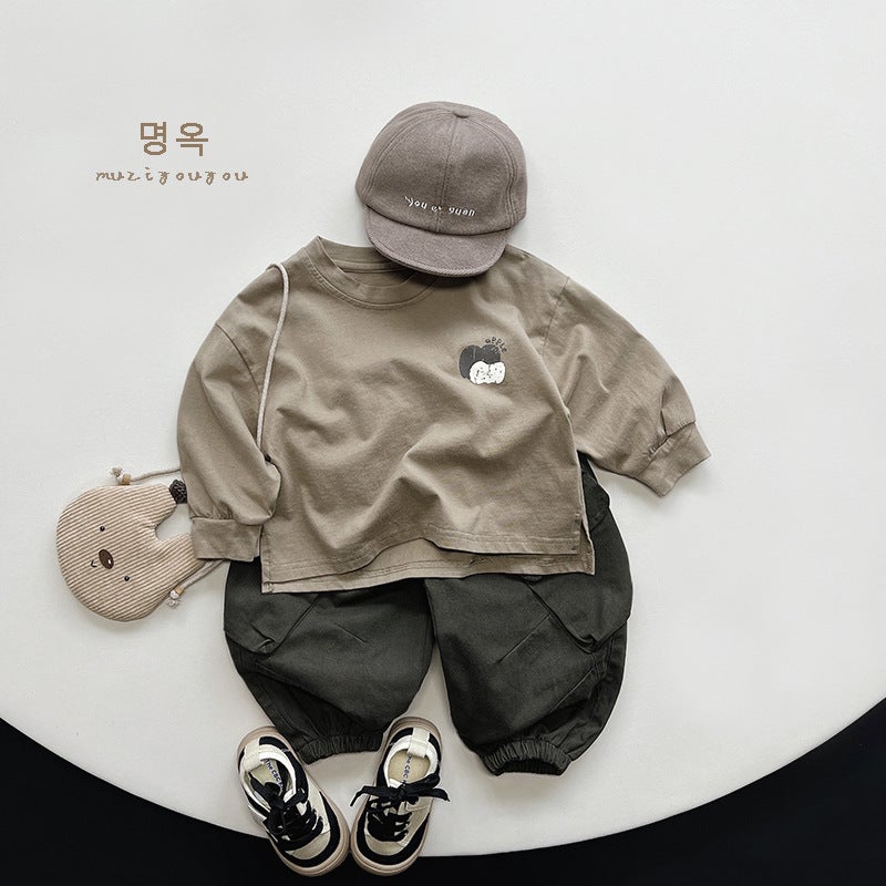 Korean version of Joker T-shirt ~ 2025 spring new men's and women's sports leisure jacket children's baby South Korea children's clothing - Image 3