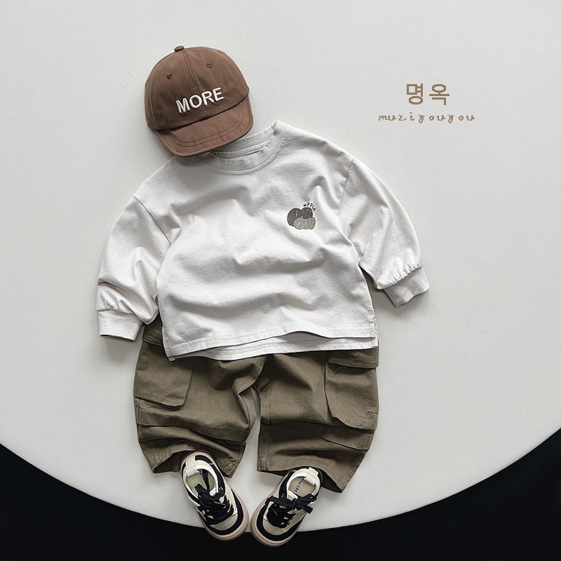 Korean version of Joker T-shirt ~ 2025 spring new men's and women's sports leisure jacket children's baby South Korea children's clothing - Image 4