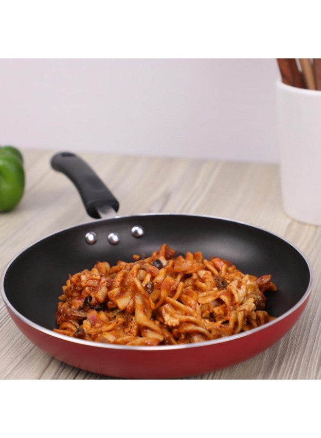 VINOD Vinod Zest Inducto Aluminium Non Stick Frypan - 18 cm | 3mm Extra Thick | 3 Layer Coating | Swiss Quality | Metal Spoon Friendly | Induction Base | 1 Year Warranty - Red  - Image 2