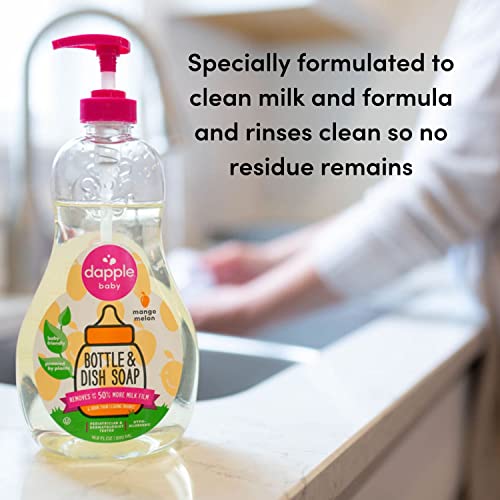 Dapple Baby Bottle Soap, Hypoallergenic Dish Soap for Baby Bottles, Powered by Plants, Mango Melon, 16.9 Fl Oz (Pack of 1) - Image 3