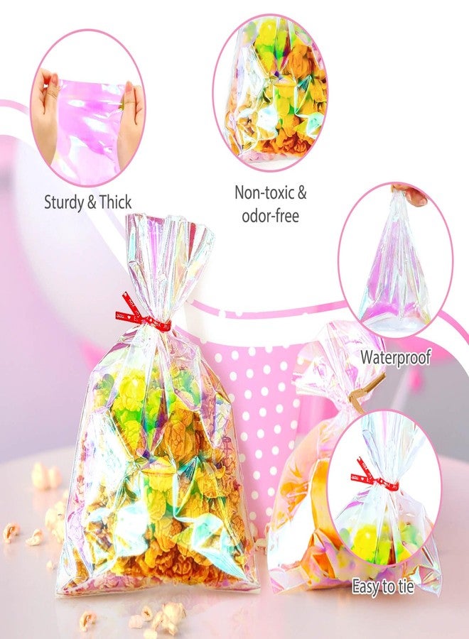 Cherodada 9x12 Inch Iridescent Cellophane Bags, with Twist Ties, Treat Bags for Candy Cookie Goodie Chocolates, And Popcorn - Image 4