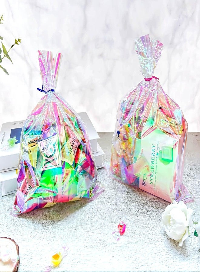 Cherodada 9x12 Inch Iridescent Cellophane Bags, with Twist Ties, Treat Bags for Candy Cookie Goodie Chocolates, And Popcorn - Image 2