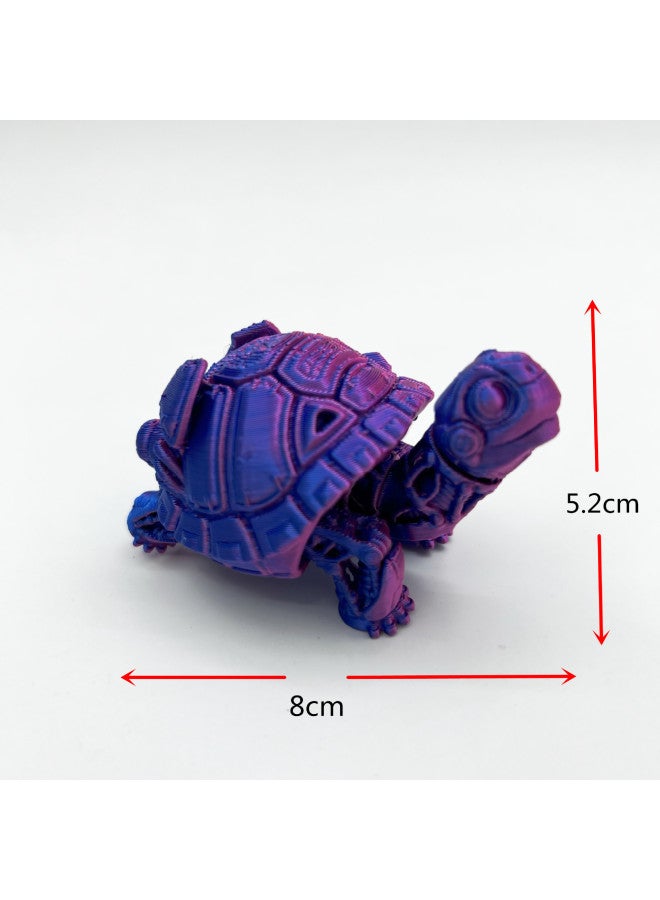3D Printing Cyberpunk Mecha Tortoise Limbs Tail Joint Telescopic Movable Children Gift Toy Ornaments-Color:Blue-green Gradient Two-color - Image 3