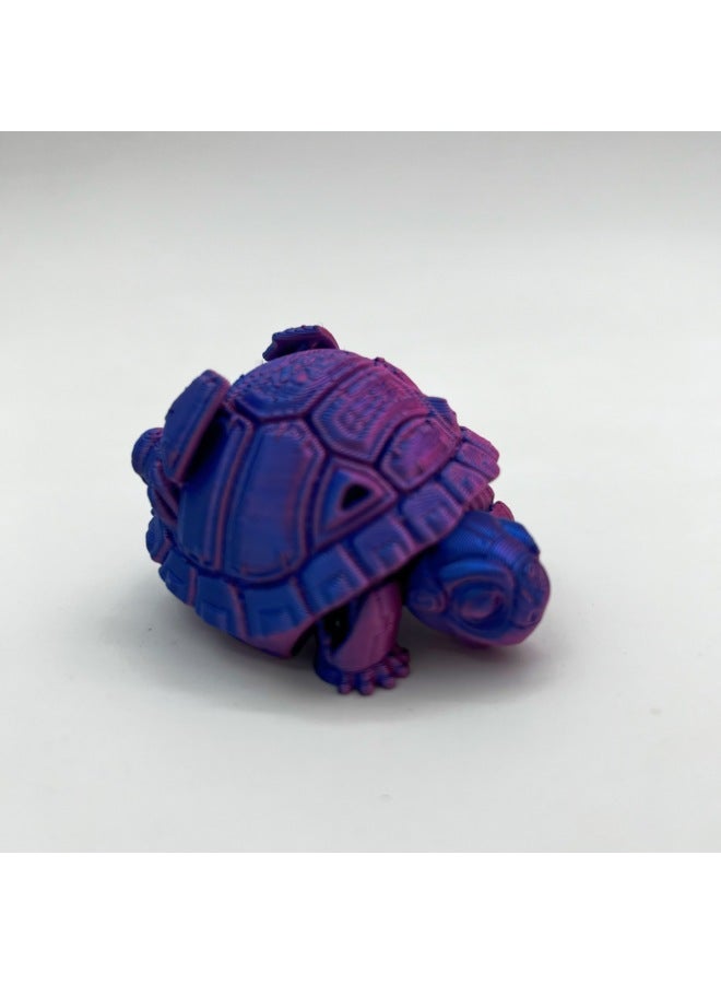 3D Printing Cyberpunk Mecha Tortoise Limbs Tail Joint Telescopic Movable Children Gift Toy Ornaments-Color:Blue-green Gradient Two-color - Image 4