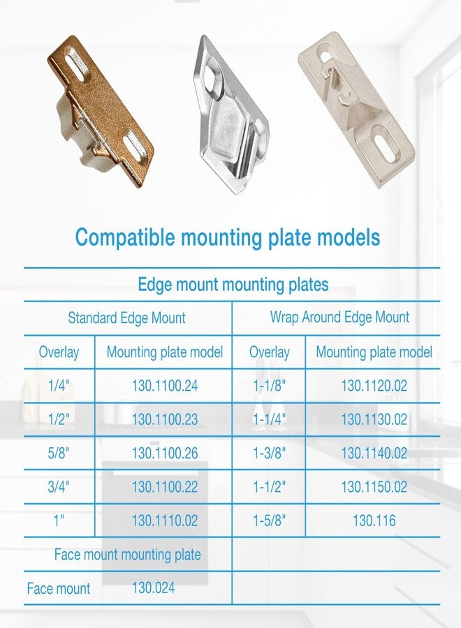 Quini Blum Cabinet Hinge Replacement, 8-Pack,Cabinet Door Hinges Replaces Blum 110 Degree Screw-in Compact 33 Hinge, Hinges for Cabinet Doors (with Screws, Without Mounting Plate) - Image 3