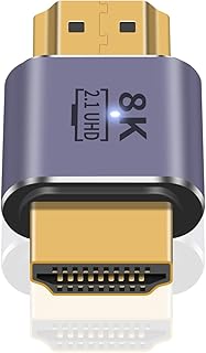 Poyiccot Poyiccot HDMI Male to Male Adapter 8K, HDMI 2.1 Adapter 48Gbps UHD HDMI Connector Extender with LED Light, Supports  - Image 1