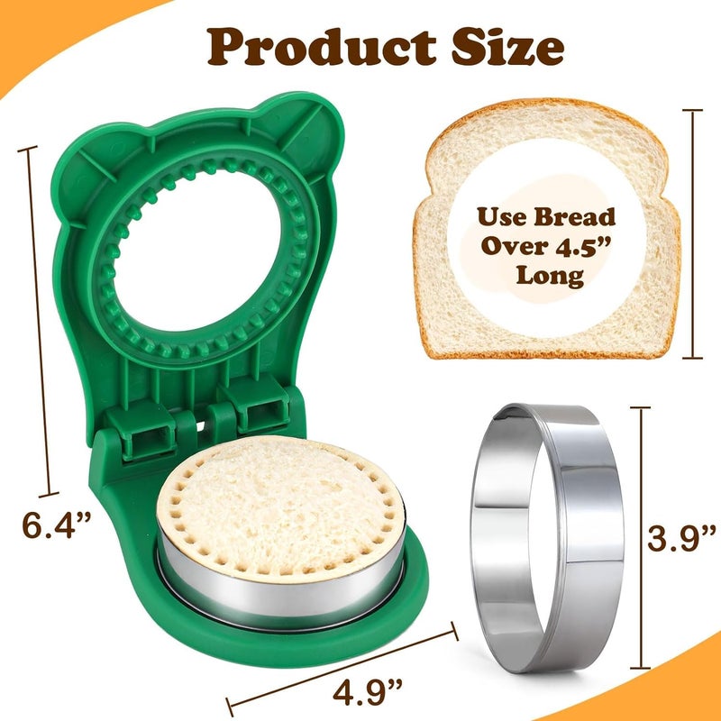 Vichip Sandwich Cutter Perfect for Sandwiches Cookies and DIY Creations Sandwich Cutter and Sealer Crustless Bread Sandwich Sealer Decruster Round - Image 3