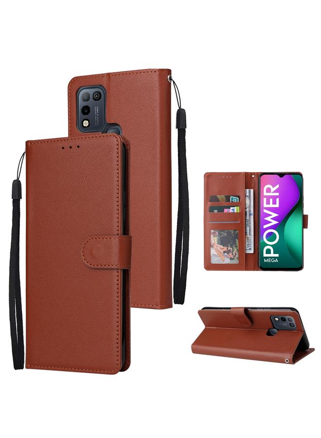 زبون جراب جلدي متعدد الوظائف قابل للطي أفقيًا لهاتف Infinix Smart 5 مع ثلاث فتحات للبطاقات - Image 1