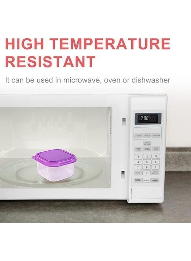 Spaceshoop Small Plastic Storage Containers with Lids, Food Canisters, Mini Kitchen Box, Freezer and Microwave Safe, Stackable, Portable, Empty, Leakproof, Reusable, for Leftovers and Snacks 8-Piece - Image 2