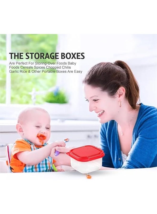 Spaceshoop Small Plastic Storage Containers with Lids, Food Canisters, Mini Kitchen Box, Freezer and Microwave Safe, Stackable, Portable, Empty, Leakproof, Reusable, for Leftovers and Snacks 8-Piece - Image 3