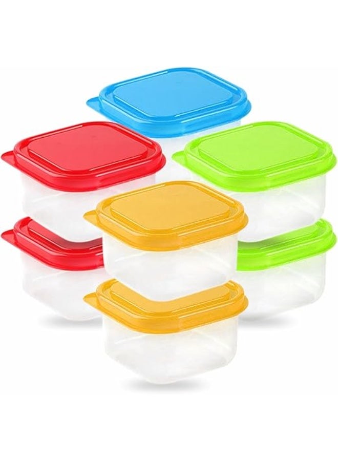 Spaceshoop Small Plastic Storage Containers with Lids, Food Canisters, Mini Kitchen Box, Freezer and Microwave Safe, Stackable, Portable, Empty, Leakproof, Reusable, for Leftovers and Snacks 8-Piece - Image 1