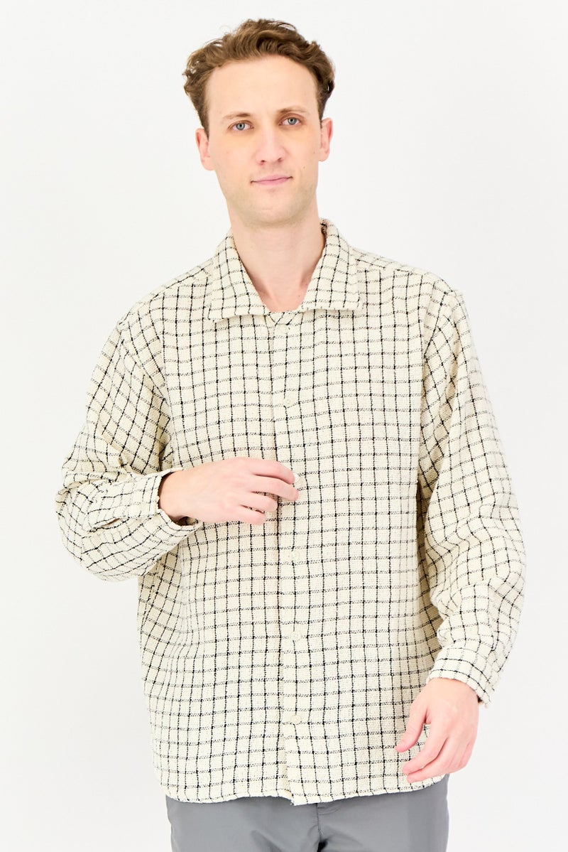 JACK & JONES Men Regular Fit Crochet Long Sleeves Casual Shirt, Multicolor - Image 1