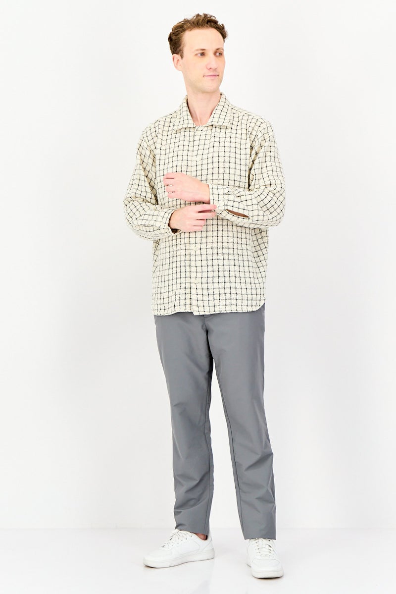 JACK & JONES Men Regular Fit Crochet Long Sleeves Casual Shirt, Multicolor - Image 4