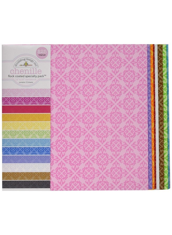 Doodlebug Specialty Cardstock, 12 by 12-Inch, Flocked Chenille, 12-Pack - Image 1