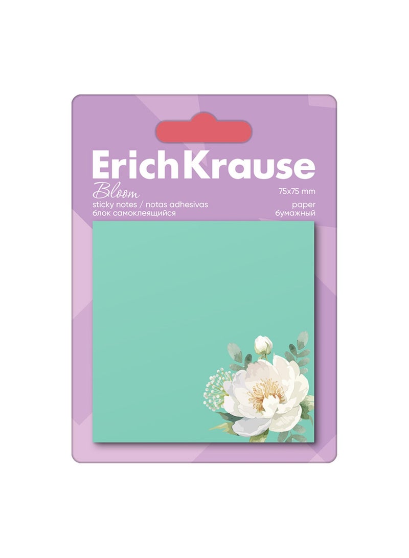 ملاحظات لاصقة بتصميم زهور الباستيل 50 ورقة بحجم 75 مم × 75 مم لون خوخي