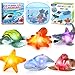 KarberDark 6 Pack Light Up Bath Toys Magic Bath Book Storage Bag for Toddler No Hole Floating Ocean Animal with LED Flashing Colors Glow Sensory Bathtub Toy for Kid Water Table Toy Gift for Boy Girl - Image 2