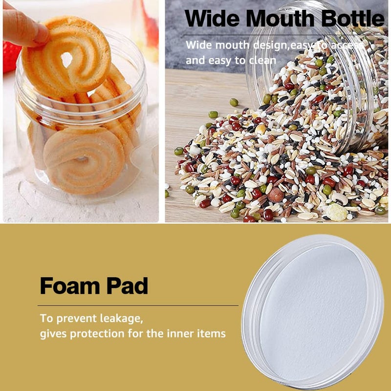 AMORIX 8oz Clear Plastic Jars with Lids 8 oz Plastic Containers with Lids + 20g Sample Containers (Set of 24) Airtight Container for Lip Scrub, Body Butters, Cream, Slime, Craft Storage - Image 3