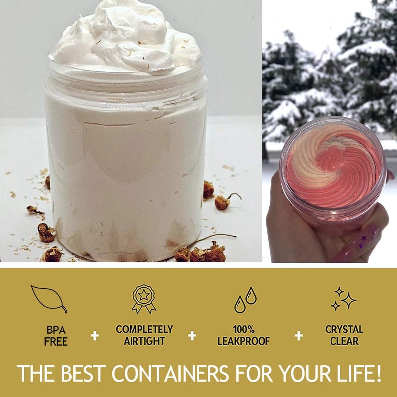 AMORIX 8oz Clear Plastic Jars with Lids 8 oz Plastic Containers with Lids + 20g Sample Containers (Set of 24) Airtight Container for Lip Scrub, Body Butters, Cream, Slime, Craft Storage - Image 5