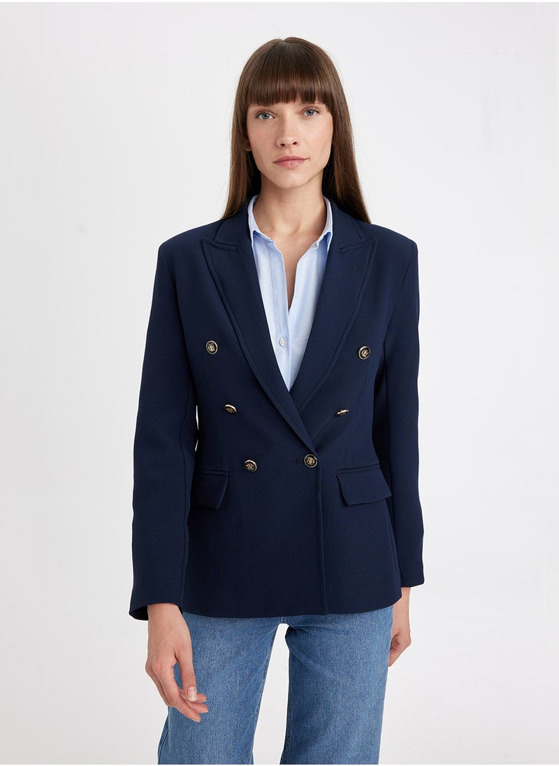 DeFacto - Oversized Fit Shirt Collar Button-Up Basic Blazer Jacket - Image 1