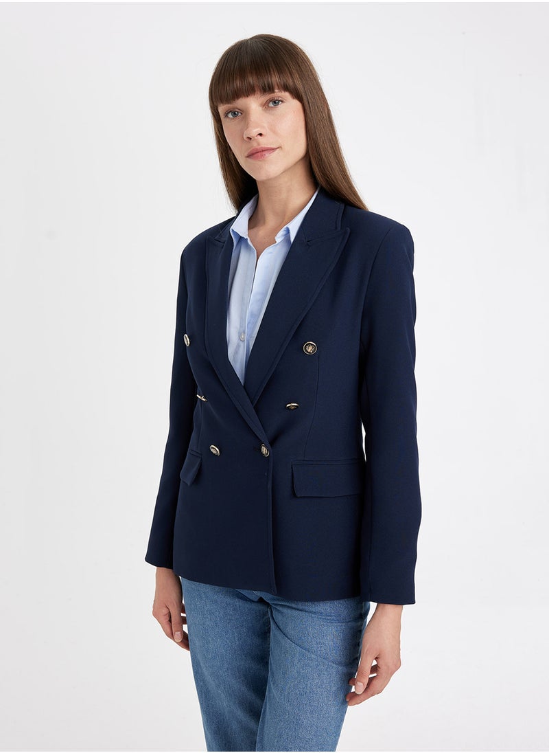 DeFacto - Oversized Fit Shirt Collar Button-Up Basic Blazer Jacket - Image 1