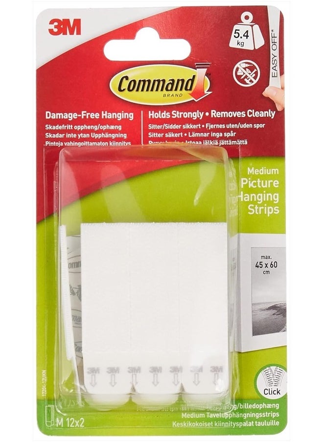 Command 2363829 Medium Picture Hanging Strip 12/Pack (17204-12ES)  - Image 1