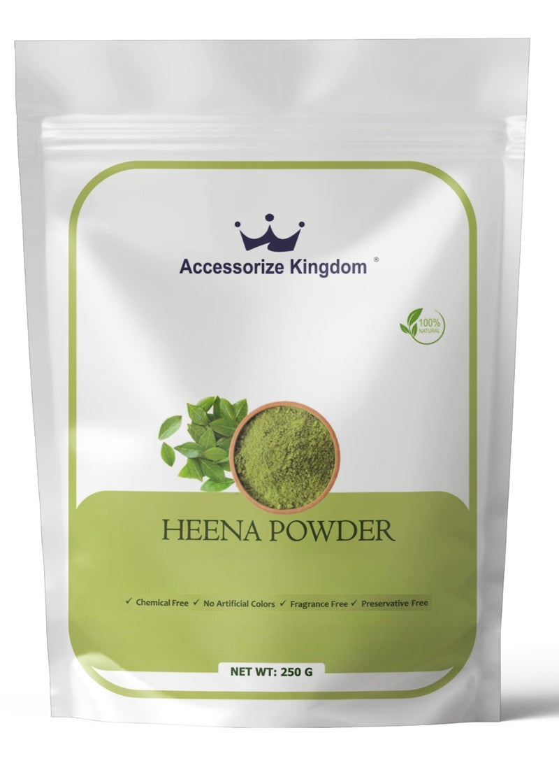 مملكة الإكسسوارات مسحوق الحناء (250 غرام) - طبيعي 100% | مناسب لجميع أنواع الشعر | يمنح لونًا غنيًا ويرطب الشعر | يعزز نمو الشعر ويهدئ تهيج فروة الرأس - Image 1