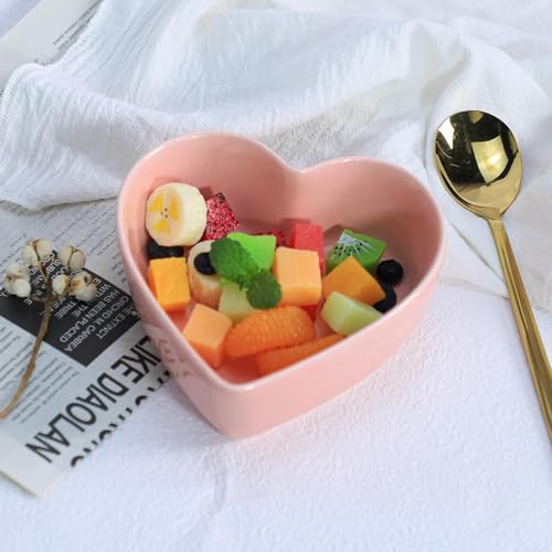 WAIT FLY Heart-shaped Bowls for Salad Soup Snack Dessert Best Kitchen Household Cooking Gifts for Home Kitchen, Pink/ Blue/ White/ Green - Image 3