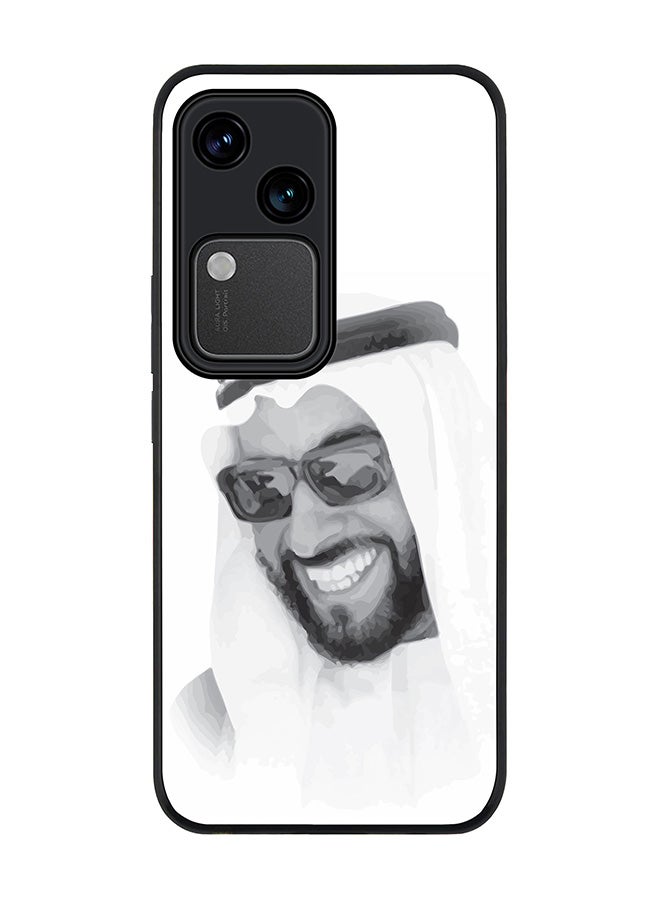 Stylizedd Rugged Black edge case for Vivo V30 5G, Slim fit Soft Case Flexible Rubber Edges Anti Drop TPU Gel Thin Cover -  Zayed, Our Father - Image 1