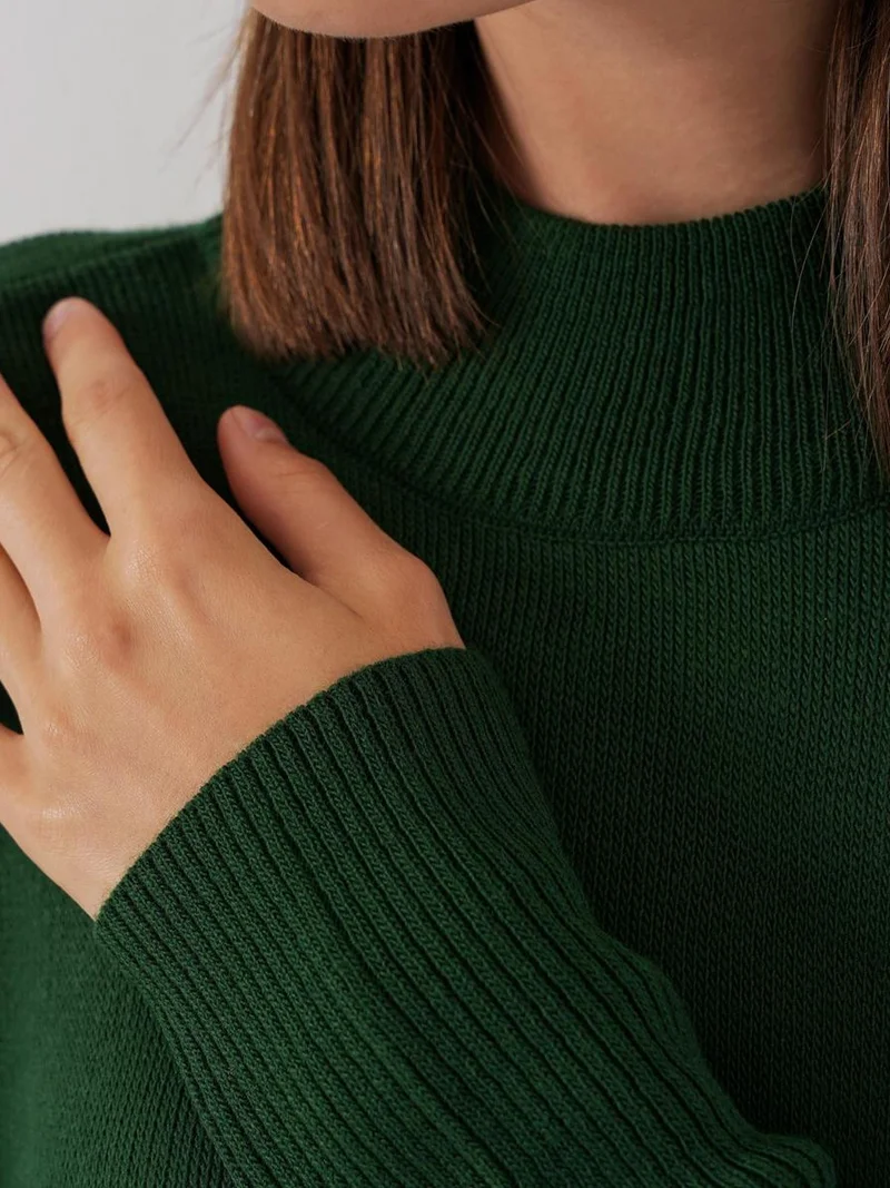 Big Dart Emerald Green BDART Oversized Acrylic Crew Neck Jumper for Women | Best Price UAE