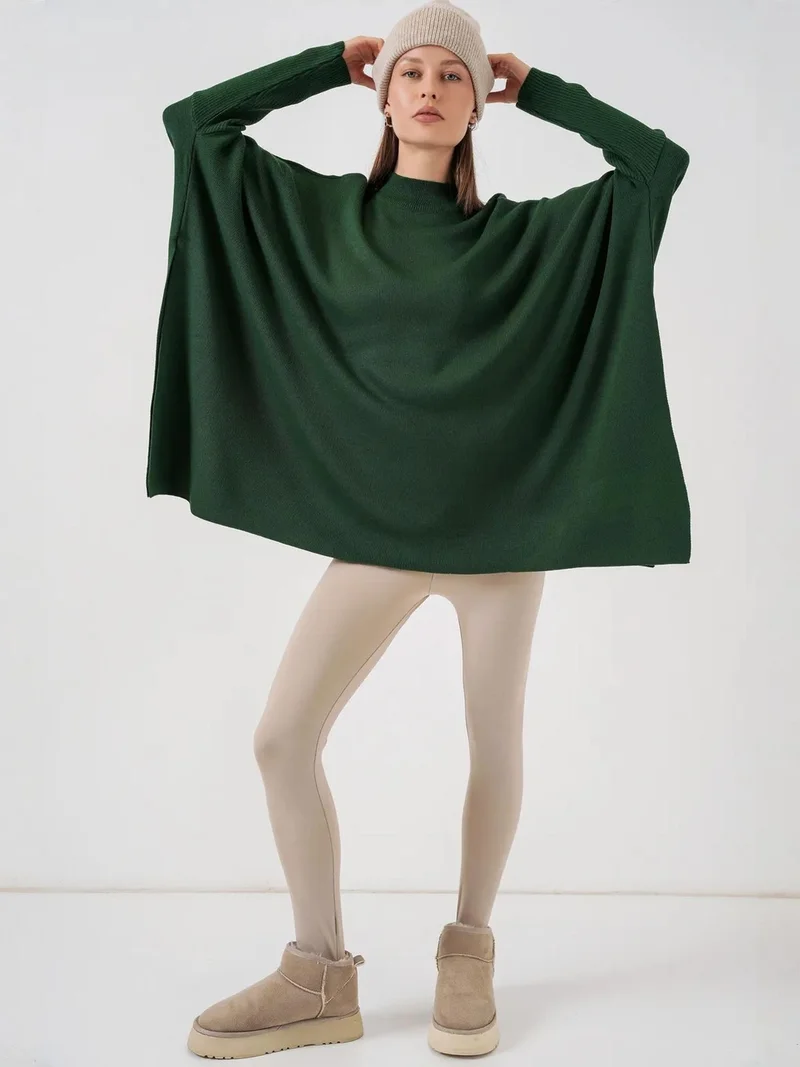 Big Dart Emerald Green BDART Oversized Acrylic Crew Neck Jumper for Women | Best Price UAE