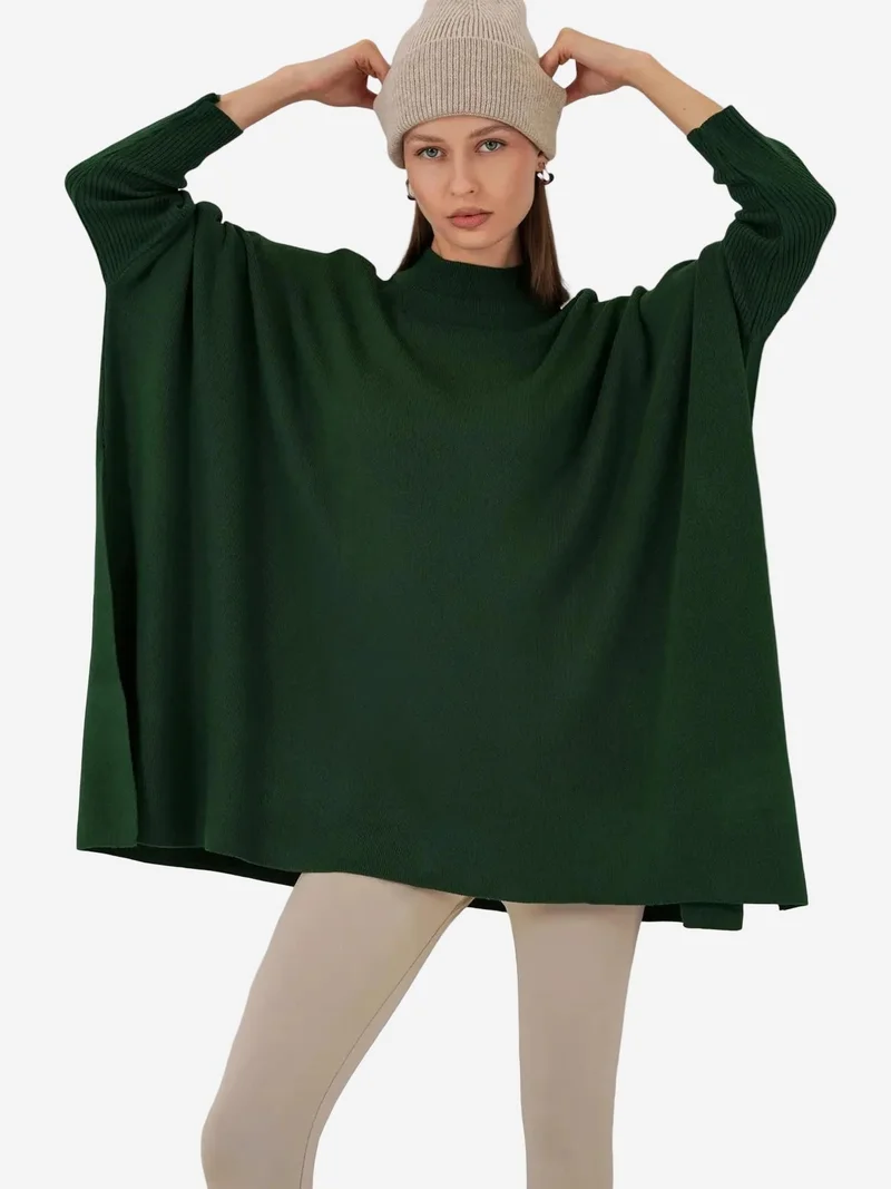 Big Dart Emerald Green BDART Oversized Acrylic Crew Neck Jumper for Women | Best Price UAE