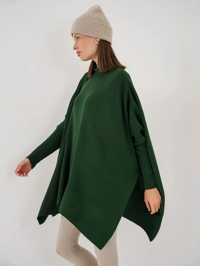 Big Dart Emerald Green BDART Oversized Acrylic Crew Neck Jumper for Women | Best Price UAE