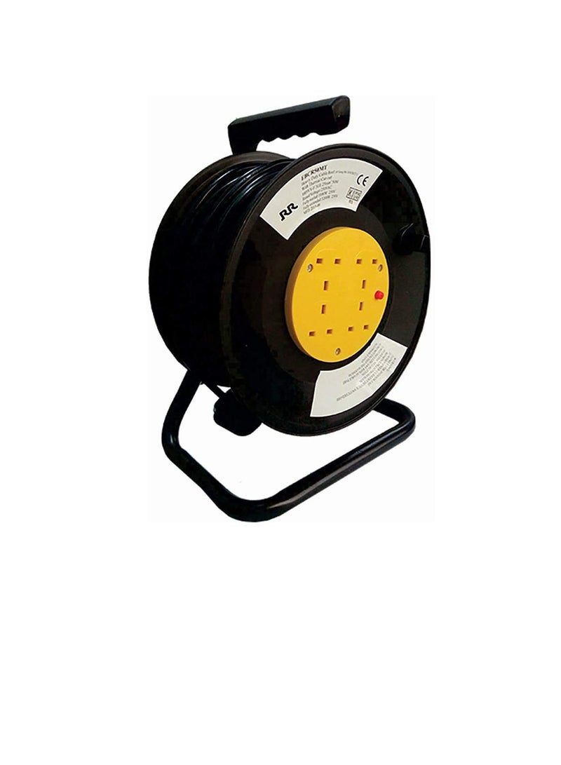 RR Cables ESMA Approved 13A 4 Sockets Cable Reel Extension Lead with Winding Handle 3120W 250V Thermal Cut Out Protection UK Extension Reel 25 Meter Cable - Image 3