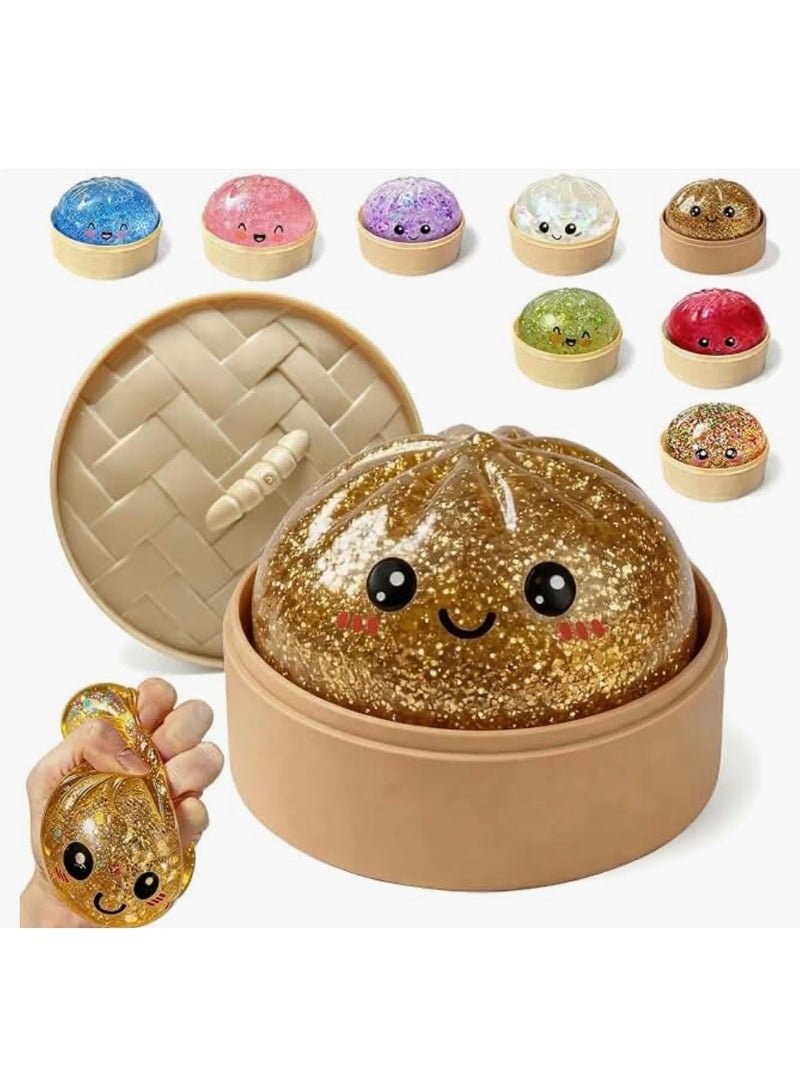 CME Dumpling Surprise Squishy Stress Relief Toy in Steamer Container – Mystery Blind Box with Secret Color - Image 4