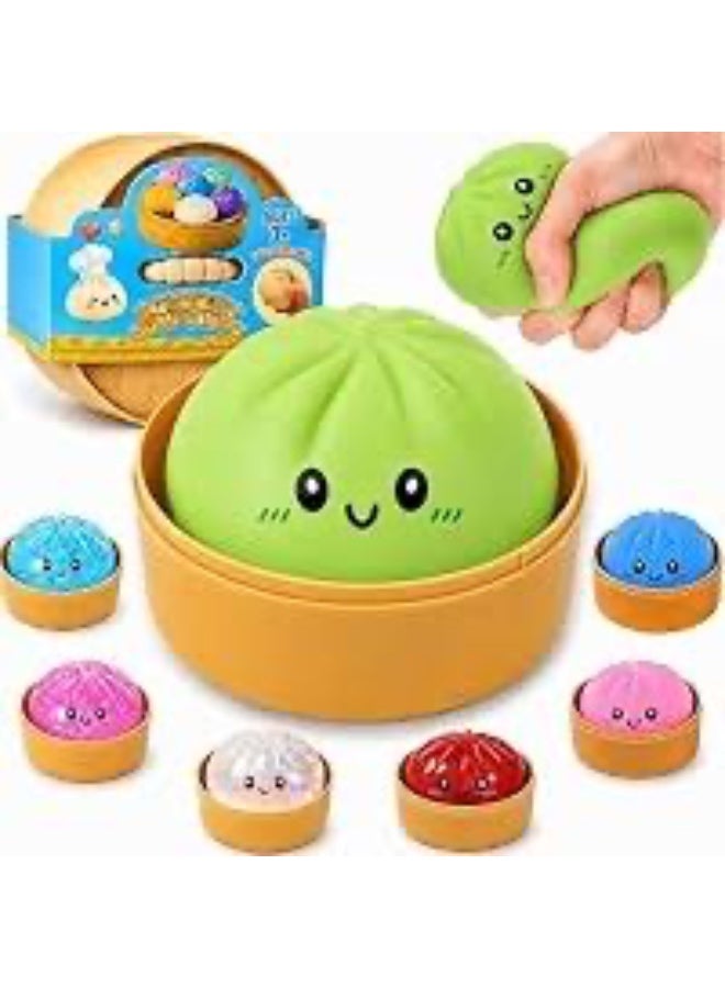 CME Dumpling Surprise Squishy Stress Relief Toy in Steamer Container – Mystery Blind Box with Secret Color - Image 3